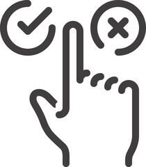 decision flat line web icon concept