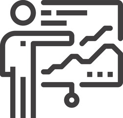 presentation flat line web icon concept