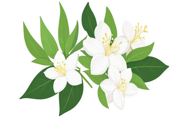Fototapeta premium Jasmine flower isolated on white background with clipping path