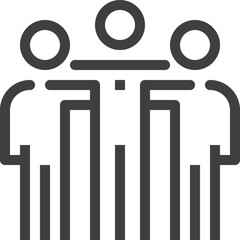 teamwork flat line web icon concept