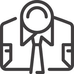 formal wear flat line web icon concept