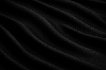 Fototapeta premium Flowing smooth black fabric creating soft waves, delivering an elegant touch perfect for backgrounds and design projects centered around luxury, fashion, and sophistication
