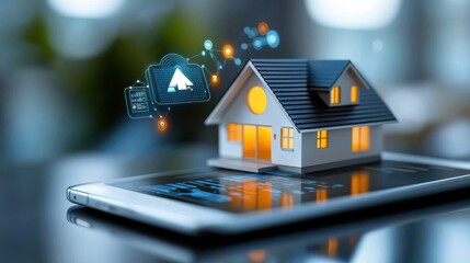 Innovative smart home technology digital environment 3d model virtual interaction future living concepts