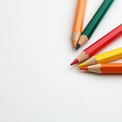 Fototapeta premium colored pencils on a white background