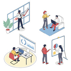 business people with graph