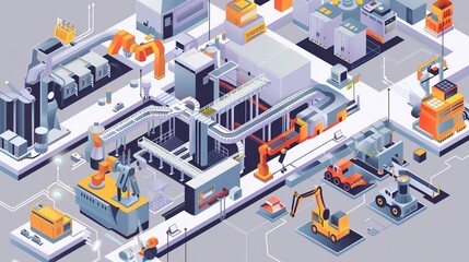 Obraz premium “Automated - Workshop Tech Background: Unveiling Cutting - Edge Innovations, Equipment and Industrial Transformations