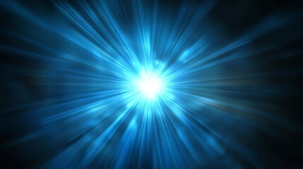 Obraz premium Stunning blue light burst on a dark background.