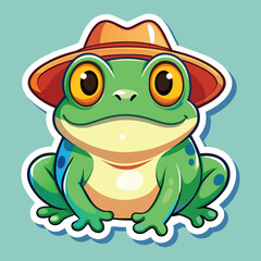 Fototapeta premium cute frog cartoon sticker