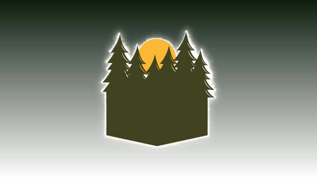 pine tree icon animation video spruce tree, forest wood animation, 4k transparent motion graphics, infinite loop