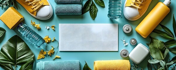 Fitness inspired gift card with blank space