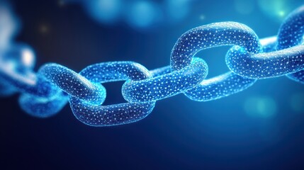 Abstract digital chain in motion