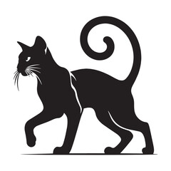 Adorable Singapura silhouette, a perfect representation of this small but mighty breed - Singapura illustration - Singapura vector - cat silhouette

