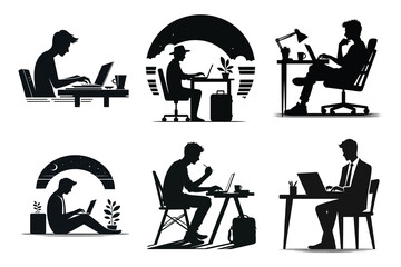 silhouettes of people in cafe