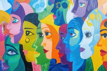 Colorful mural representing corporate diversity and inclusion efforts