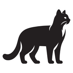Loyal Snowshoe silhouette, a depiction of the breed’s devoted and affectionate nature - Snowshoe illustration - Snowshoe vector - cat silhouette

