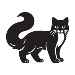 Elegant Snowshoe silhouette, highlighting its sleek and refined physique - Snowshoe illustration - Snowshoe vector - cat silhouette

