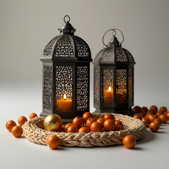 Islamic new year decoration with praying