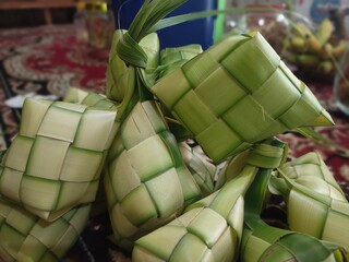 woven young leaves in a rectangular shape