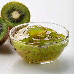 confiture, aliment, kiwi, fruit, bocal, baie, dessert, en verre, frais, petit déjeuner, marmelade, fait maison, conserves, sain, cuiller, sauce, été, délicieux