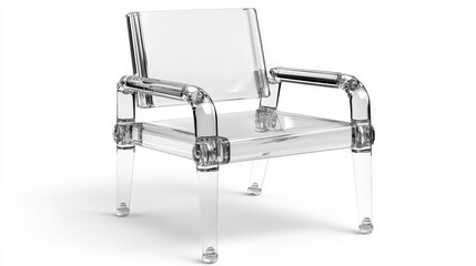 Clear acrylic chair captured in a realistic high-quality photo for stylish home interior and modern decorative ideas