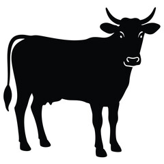 silhouette of a cow vector art