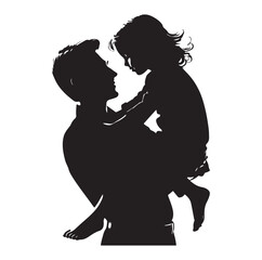 Family silhouettes illustration vector white background.
