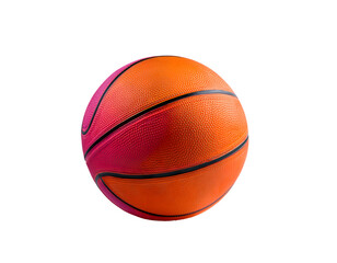 Obraz premium Vibrant orange and pink basketball isolated on transparent background