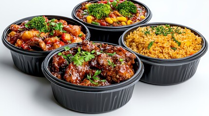 Obraz premium A nourishing meal of chicken and rice served in a beautiful dish for a wholesome dining experience