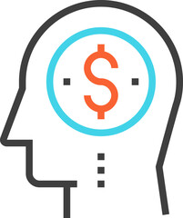 investment ideas flat line web icon concept