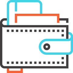 wallet flat line web icon concept