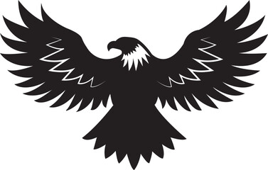 A flying eagle flat vector design silhouette on white background eps10