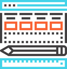 web design flat line web icon concept