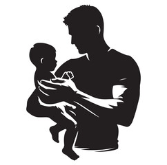 Family silhouettes illustration vector white background.