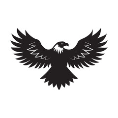 A flying eagle flat vector design silhouette on white background eps10