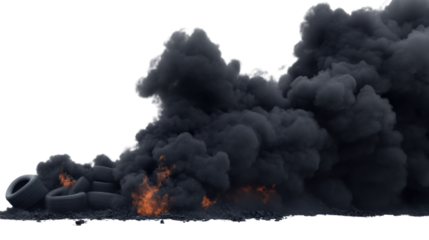 fire burning in the smoke