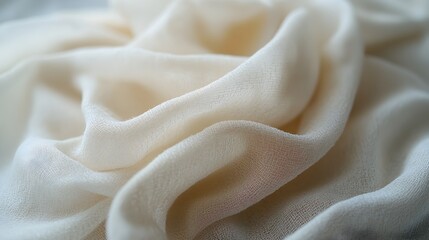 Obraz premium Sustainable fashion Zero Waste Soft, flowing cream fabric with delicate textures and folds.
