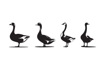 Goose Silhouette Vector Farm Bird Clipart Wildlife Design