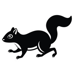 Fototapeta premium Silhouette squirrel mammal art illustration