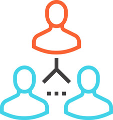 mlm marketing flat line web icon concept