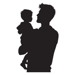 Family silhouettes illustration vector white background.