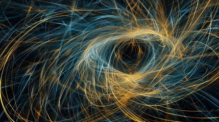 Abstract network pattern with swirling lines representing data flow.