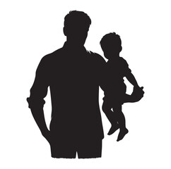 Family silhouettes illustration vector white background.