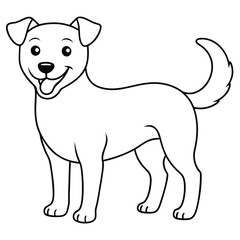 Line art animal dog vector illustration.