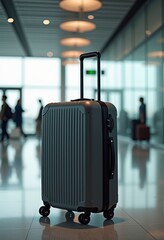 modern stylish suitcase sleek design airport terminal interior sophisticated travel accessories contemporary space, luggage, pack, accessory, gear