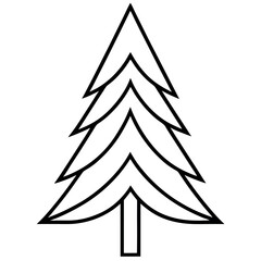Obraz premium Pine Tree Branch Sketch – Evergreen Tree Art Illustration