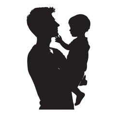 Family silhouettes illustration vector white background.