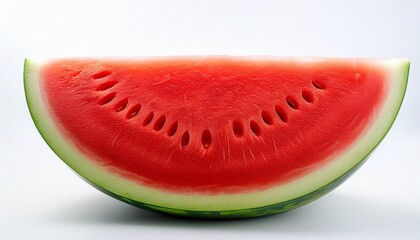 bright and vibrant red watermelon fruit slice on a white background watermelon red slice fruit vibrant juicy sweet
