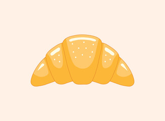 fresh brown criossant vector illustration