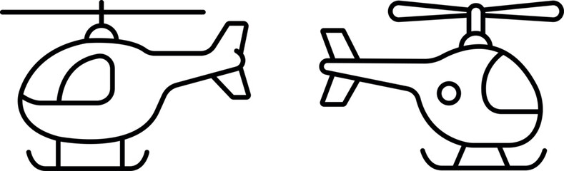 Toy Helicopter Icon – Editable Stroke Outline Design