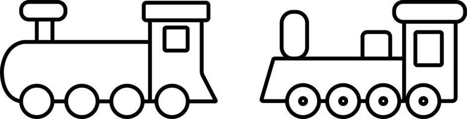 Toy Train Icon – Editable Stroke Outline Design © SM